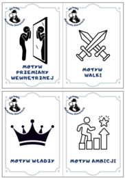 Karty motywy literackie, egzamin ósmoklasisty, 28 kart