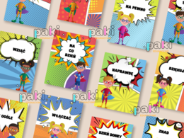 Najczęstsze błędy – plakaty, grafiki z superbohaterami // dekoracja do sali pracowni polonistycznej // GAZETKA // rozpoczęcie roku