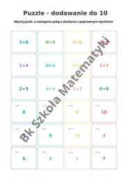 Puzzle - działania w zakresie 20