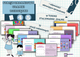 Stacje zadaniowe z ułamków dziesiętnych, lekcja w terenie.