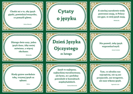 DZIEŃ JĘZYKA OJCZYSTEGO – cytaty – GAZETKA – 21 str. – fiszki – biblioteka - wersja 1