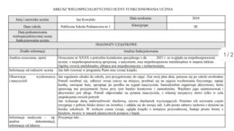 Przykładowa Wielospecjalistyczna Ocena Poziomu Funkcjonowania Ucznia, Autyzm