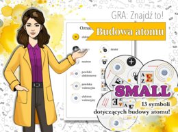 Klasa 7. Chemia. Znajdź to! Budowa atomu i jego położenie w układzie okresowym. Gra typu dobble. Wersja SMALL