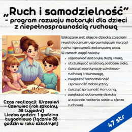 „Ruch i samodzielność” – program rozwoju motoryki dla dzieci z niepełnosprawnością ruchową