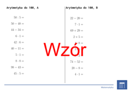 Arytmetyka do 100 | matematyka | 26 kolumn