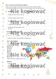 Karta pracy Christmas Around the World A2+/B1