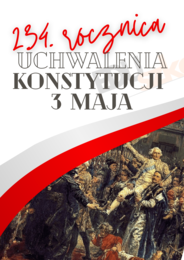 Plakat - Rocznica uchwalenia KONSTYTUCJI 3 MAJA.