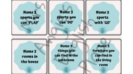 Name 3 / 5 seconds game - A1/A2 - printable