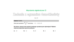 Wyrażenia algebraiczne - zadania z egzaminu ósmoklasisty
