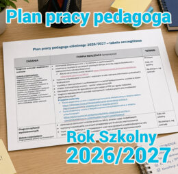 Plan pracy pedagoga szkolnego na rok szkolny 2026/2027