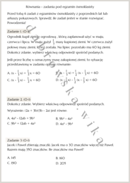 Równania - egzamin ósmoklasisty