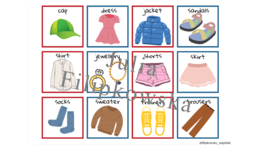 Clothes memory/ Ubrania/ Memory/ Gra/ Gra językowa/ Karty obrazkowe/ Zabawa/ Dzieci/ Warm-up/ Rozgrzewka/ Słownictwo