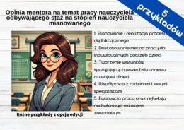 Opinia mentora na temat pracy nauczyciela odbywającego staż na stopień nauczyciela mianowanego
