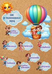 DNI W PRZEDSZKOLU BĘDĄ - dekoracja na gazetkę - pdf