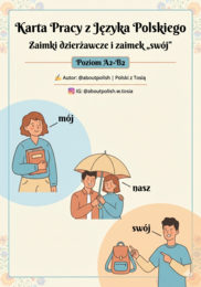 Zaimki dzierżawcze język polski jako obcy - Karta Pracy