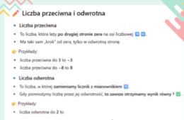Liczby przeciwne i odwrotne
