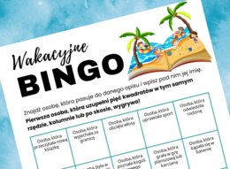 Wakacyjne BINGO (klasa 4-8) początek roku, powrót do szkoły
