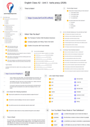 English Class A2 – Unit 3 – karta pracy