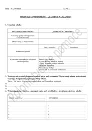 Sprawdzian z lektury "Kamienie na szaniec"