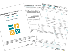 Podsumowanie 1 semestru - matematyka klasa 4 + wersja w języku ukraińskim