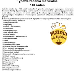 Typowe zadania maturalne 140 zadań