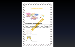 New Year's Eve- ćwiczenia na słownictwo związane z imprezą sylwestrową- 5 stron