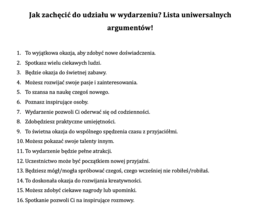 Jak zachęcić do udziału w wydarzeniu? Lista uniwersalnych argumentów!