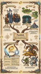 naklejka edukacyjna, Hobbit, pdf
