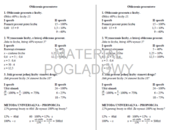 Obliczenia procentowe - notatka, wklejka, przykłady