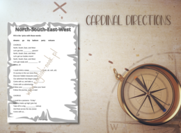 North-South-East-West: a song worksheet. CLIL. Cardinal directions. Strony świata