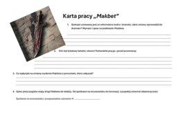 Makbet - karta pracy