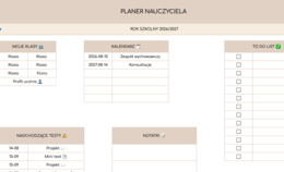 Cyfrowy planer nauczyciela przedmiotowego | Arkusze Google
