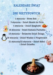 PAKIET MATERIAŁÓW NA STYCZEŃ WEDŁUG KALENDARZA ŚWIĄT I DNI NIETYPOWYCH