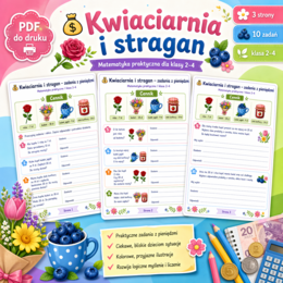 Kwiaciarnia i stragan – zadania z pieniędzmi