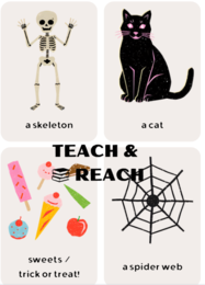 Halloween flashcards kolorwanki dla przedszkolaków angielski