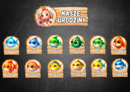 ZESTAW URODZINY RYBKI KALENDARZ URODZIN