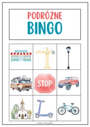 BINGO "W podróży" - PODRÓŻNE BINGO