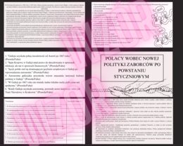 POLACY WOBEC NOWEJ POLITYKI ZABORCÓW PO POWSTANIU STYCZNIOWYM - Prezentacja, Scenariusz, Karty Pracy