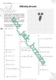 Halloween na matematyce, kodowanie, kolejność działań, klasy 4 - 5