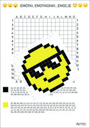 Kodowanki, emotki, emotikonki, odkoduj emocje. Kodowanie, pixel art- zestaw 6 kodowanek.