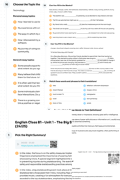 English Class B1 – Unit 1 – karta pracy – The Big Skatebording Event (24/25) – technology, free time