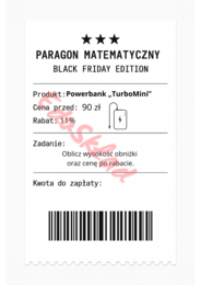 ⭐53 PARAGONY MATEMATYCZNE – BLACK FRIDAY EDITION (różne poziomy trudności / podwójne rabaty/ zamiast kartkówki)