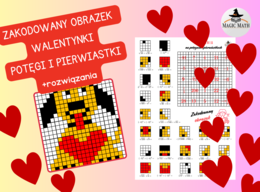 ZAKODOWANY OBRAZEK - Działania na potęgach i pierwiastkach, WALENTYNKI, klasa 7-8