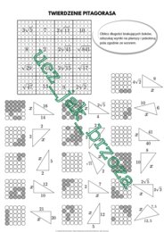 Twierdzenie Pitagorasa, karta pracy - kodowanie, klasa 7 i 8, edukacja domowa