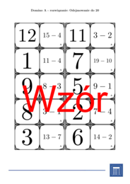 Domino - Odejmowanie do 20 | matematyka