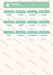 FISZKI "JĘZYK HISZPAŃSKI – ROZDZIAŁ 1: PODSTAWY" KARTA PRACY