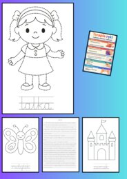 🎨✋ Terapia ręki – 20 kolorowanek +opowiadanie+propozycje terapii ręki! Pisanie po śladzie!!! ✋🎨