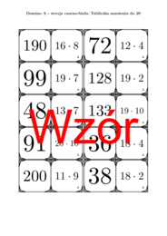 Domino - Tabliczka mnożenia do 20 | matematyka