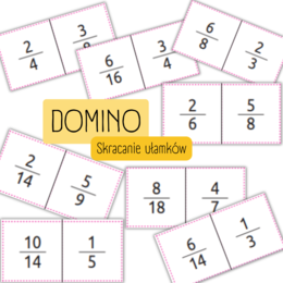 DOMINO - skracanie/rozszerzanie ułamków.