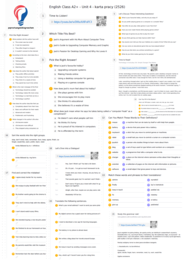 English Class A2+ – Unit 4 – karta pracy